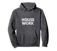 House Music Work - Cadeau pour Fan de Disque Vinyle DJ Sweat à Capuche, Unisexe pour Adultes, Chiné Foncé, M