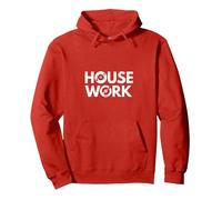 House Music Work - Cadeau pour Fan de Disque Vinyle DJ Sweat à Capuche, Unisexe pour Adultes, Rouge, M