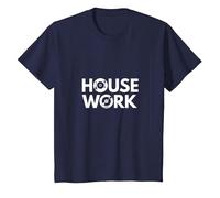 House Music Work - Cadeau pour Fan de Disque Vinyle DJ T-Shirt, Enfant, Bleu Marine, 10 Ans