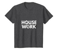 House Music Work - Cadeau pour Fan de Disque Vinyle DJ T-Shirt, Enfant, Chiné Foncé, 2 Ans