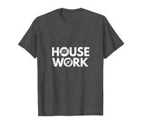 House Music Work - Cadeau pour Fan de Disque Vinyle DJ T-Shirt, Homme, Chiné Foncé, XXL