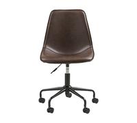 HOUSE NORDIC Chaise de bureau pivotante en cuir PU avec pieds noirs - Marron foncé