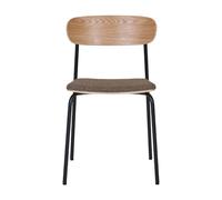 HOUSE NORDIC Chaise de salle à manger avec dossier en bois d'érable et pieds noirs - Marron