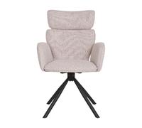 HOUSE NORDIC Chaise de salle à manger avec pivotement, sable, pieds noirs, HN1279