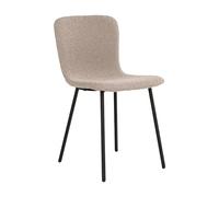 Lot de 2 chaises 44,5x52,5x81 cm en tissu bouclette beige et noir