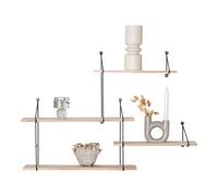 House Nordic Étagères Murale à 4 étages en Bois Naturel avec Cadre Noir 99 x 17,5 x 62 cm