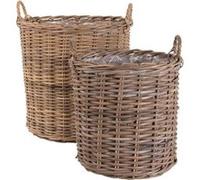 House Nordic Paniers ronds 2 pcs Ivy Rotin kubu Brun G