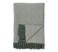 House Nordic Plaid à Franges en Coton - Couverture de canapé (Vert)