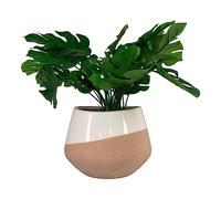 House Nordic Pot de Fleurs Rond en céramique Beige Ø 20,5 x 15 cm