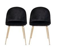 HOUSE NORDIC SALON Chaise Chaise Geneve Noir lot de 2