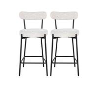 HOUSE NORDIC SALON Tabouret Badalona blanc (lot de 2)