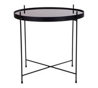 HOUSE NORDIC Table basse ronde en acier poudré et verre - Ø 48 x H 48 cm
