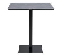 House Nordic Table de café mélamine Pierre foncée Base en métal Noir 70 x 70 x 75 cm
