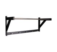 Portemanteau mural 78x32x34 cm en acier et peuplier noir Noir G