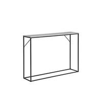 HOUSE NORDIC Vita Table console effet travertin et métal gris et noir - 110 x 26 x 80 cm