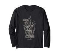 House of 1000 Corpses Distressed Skull & House Horror Movie Manche Longue