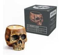 House of Black Tasse à expresso double tête de mort | Tasse Cortado Skull de 135 ml (avec boîte cadeau) | Cadeaux viking pour homme | Cadeaux tête de mort pour homme [Memento Vivere]