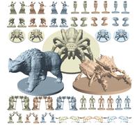 House of Bodian Mythical Heroes Édition Forêt/Marais - 90 pièces en 16 modèles - Ensemble de mini-figurines pour RPG - Créatures et monstres - Ta