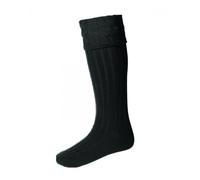 House of Cheviot Chaussettes de kilt en laine mérinos - Fabriquées en Écosse - Idéales pour les activités extérieures et intérieures - Chaussettes unisexes, charbon, L
