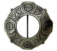 House of Highland 77 Broche à carreaux écossais Finition antique Laiton 8,9 cm, antique, 3"