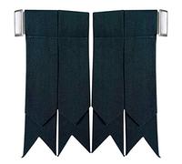 House of Highland 77 Chaussettes de kilt tartan vert bouteille avec ajusteurs à boucle lourde Vert