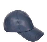 House Of Leather Casquette de Baseball en Cuir véritable réglable pour Sport, décontracté, uni, été, Hiver (UK, Alpha, Taille Unique, Bleu Marine)