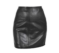 House Of Leather Dames Cuir 16 Pouces Mini Jupe Crayon Bureau du Club Tenue Décontractée SKT5 Noir