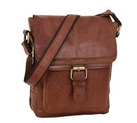 House Of Leather Hommes Classique Cuir Corps Croisé Sac Organisateur Pochette de vol Oldenburg Bronzer