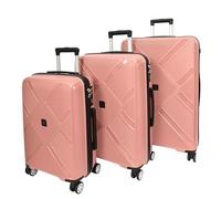 House Of Leather Skybourne Valise rigide en polypropylène avec roulettes pivotantes, rose gold, Set x3, Bagage à roulettes pivotantes