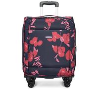 House Of Leather Valise à 4 roues légère à imprimé floral, bleu marine, Cabin, Bagage extensible avec roulettes pivotantes