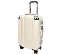 House Of Leather Valise à coque rigide avec cadre en métal 4 roues avec double serrure Barbuda, blanc, Cabin, Bagages rigides avec cadre en métal