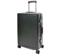 House Of Leather Valise à quatre roues avec cadre en métal et coque rigide Titan, Vert, Medium 24", Bagage rigide avec roulettes pivotantes