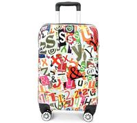 House Of Leather Valise à quatre roues verrouillable avec impression alphabet, multicolore, Cabin, Bagage à roulettes pivotantes