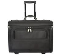 House Of Leather Valise de pilote à roulettes en nylon balistique noir, taille cabine grande mallette de voyage d'affaires Copilot