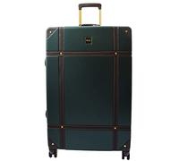 House Of Leather Valise de voyage rétro 8 roues rigide Londres, eméraude, LARGE: 78 x 50 x 29cm, 5kg, Bagage rigide avec roulettes pivotantes