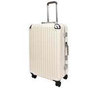House Of Leather Valise rigide à 4 roues avec cadre en métal et double serrure Tampico, blanc, M, Bagages rigides avec cadre en métal