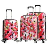 House Of Leather Valise rigide à imprimé de maquillage, léger et extensible à 4 roues rotatives, bagage de voyage pour femme Fleek, Multicolore, Full Set 3 Sizes, Bagage extensible avec roulettes