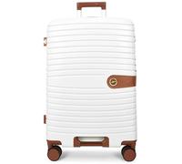 House Of Leather Valise rigide à quatre roues Durban, blanc, Medium 24", Bagage rigide extensible avec roulettes pivotantes
