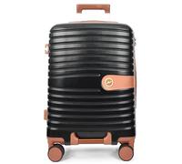 House Of Leather Valise rigide à quatre roues Durban, Noir , Cabin 20", Bagage rigide extensible avec roulettes pivotantes