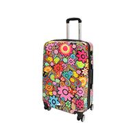 House Of Leather Valise rigide à quatre roues imprimée extensible avec imprimé floral, Multicolore, M, Valise