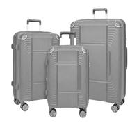 House Of Leather Valise rigide extensible en polypropylène avec roulettes pivotantes à 360 ° Poignée télescopique Serrure à combinaison et sac de voyage léger HOL-1107, gris, Set of 3 (S+M+L), Bagage