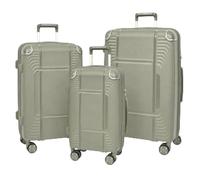 House Of Leather Valise rigide extensible en polypropylène avec roulettes pivotantes à 360 ° Poignée télescopique Serrure à combinaison et sac de voyage léger HOL-1107, Vert, Set of 3 (S+M+L), Bagage