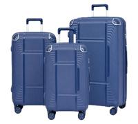 House Of Leather Valise rigide extensible en polypropylène avec roulettes pivotantes à 360 ° Poignée télescopique Serrure à combinaison et sac de voyage léger HOL-1107, bleu, Set of 3 (S+M+L), Bagage