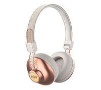 House of Marley Positive Vibration 2 - Casque Bluetooth sans fil , isolation de bruit, 50mm Premium Sound, Micro intégré, chargement USB, autonomie améliorée de 10 heures - Rose Gold