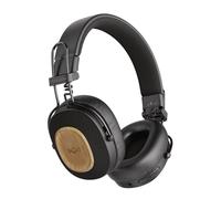 House of Marley Positive Vibration Riddim Casque sans Fil on-Ear - Casque Bluetooth, 50 Heures d'autonomie, écouteurs Pliables avec Microphone, Charge Rapide USB-C, matériaux durables, Noir