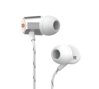 House of Marley Uplift 2.0 - écouteurs avec isolation de bruit, haut-parleurs de 9 mm, micro mains libres, Command à 1 bouton, inclut 3 tailles pour ajustement parfait - Silver