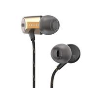 House of Marley Uplift 2.0 - Écouteurs Intra-Auriculaires à Isolation Phonique, Haut-Arleurs e 9 mm, Micro Mains Libres, Commandà 1 Bouton, Inclut 3 Tailles Pour Ajustement Parfait - Brass