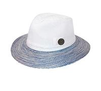 House of Ord Cape Town Aston Fedora Chapeau de Soleil Femme Chapeau Golf Anti UV Infroissable M/58cm Taille Ajustable - Taille: M-L/58cm - Blanc/Bleu