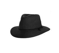 House of Ord Cape Town Gilly Fedora Chapeau de Soleil pour Femme Anti UV UPF50+ M/58cm Taille Régable - Taille: M-L/58cm - Noir