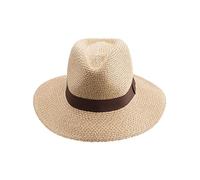 House of Ord Cape Town Oscar Fedora Moderne Femme et Homme Chapeau de Soleil Anti UV M/58cm et L/61cm Taille Réglable - Taille: M-L/58cm - Naturel